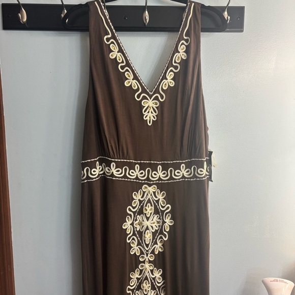 INC International Concepts Brown Embellished  Maxi Dress - Picture 1 of 7